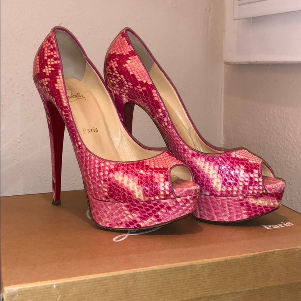 Authentic Christian Louboutin Pink Python